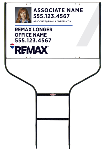 Reflective Round Rod Frame and Associate Name w Photo Sign Photo Panel Unit, 18h x 30w, Steel